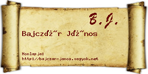 Bajczár János névjegykártya